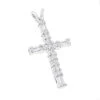 14K White Gold Baguette & Round Diamond Cross Necklace 0.35ct -H'Hen Sale Store 14k gold baguette round diamond cross necklace 035ct p 26537 wh