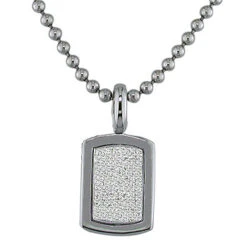 14K White Gold Ball / Combat / Dog Tag Chain 3mm, 24-40in