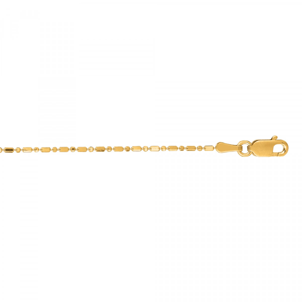 14K White Gold Bead Dog Tag Chain For Men & Women Diamond Cut 1mm Wide 4 14K White Gold Bead Dog Tag Chain For Men & Women Diamond Cut 1mm Wide - Image 2