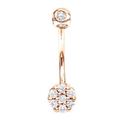 14K White Gold Belly Button Ring With Diamonds 0.5ct -H'Hen Sale Store 14k gold belly ring with diamonds 035ct p 5863 ro