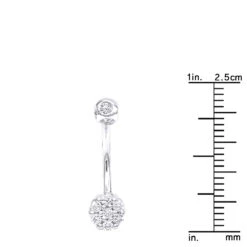 14K White Gold Belly Button Ring With Diamonds 0.5ct -H'Hen Sale Store 14k gold belly ring with diamonds 035ct p 5863 rulerwh
