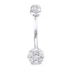14K White Gold Belly Button Ring With Diamonds 0.5ct