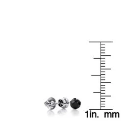 14K White Gold Black Diamond Earrings Bezel Set Studs 0.50ct -H'Hen Sale Store 14k gold black diamond earrings bezel set studs 050ct p 6045 rulerwh