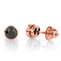 14K White Gold Black Diamond Earrings Bezel Set Studs 1.25ct 8 14K White Gold Black Diamond Earrings Bezel Set Studs 1.25ct -H'Hen Sale Store 14k gold black diamond earrings bezel set studs 125ct p 6048 ro