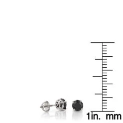 14K White Gold Black Diamond Earrings Prong Set Studs 0.50ct 13 14K White Gold Black Diamond Earrings Prong Set Studs 0.50ct -H'Hen Sale Store 14k gold black diamond earrings prong set studs 050ct p 6052 rulerwh