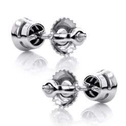 14K White Gold Black Diamond Stud Earrings Bezel Set 2.00ct -H'Hen Sale Store 14k gold black diamond stud earrings bezel set 200ct p 6051 backwh