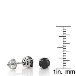 14K White Gold Black Diamond Stud Earrings Bezel Set 2.00ct -H'Hen Sale Store 14k gold black diamond stud earrings bezel set 200ct p 6051 rulerwh