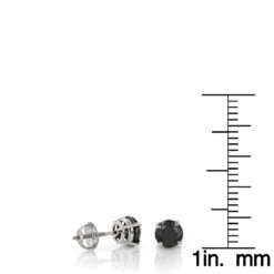14K White Gold Black Diamond Stud Earrings Prong Set 0.75ct -H'Hen Sale Store 14k gold black diamond stud earrings prong set 075ct p 6053 rulerwh