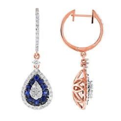 14K White Gold Blue Sapphire And White Diamond Drop Earrings For Women 2 Carats 10 14K White Gold Blue Sapphire And White Diamond Drop Earrings For Women 2 Carats -H'Hen Sale Store 14k gold blue sapphire and white diamond drop earrings for women 2 carats ro