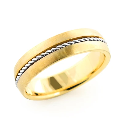 14K Yellow Gold Braided Wedding Band For Men 3 14K Yellow Gold Braided Wedding Band For Men
