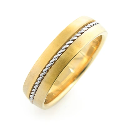 14K Yellow Gold Braided Wedding Band For Men 4 14K Yellow Gold Braided Wedding Band For Men - Image 2