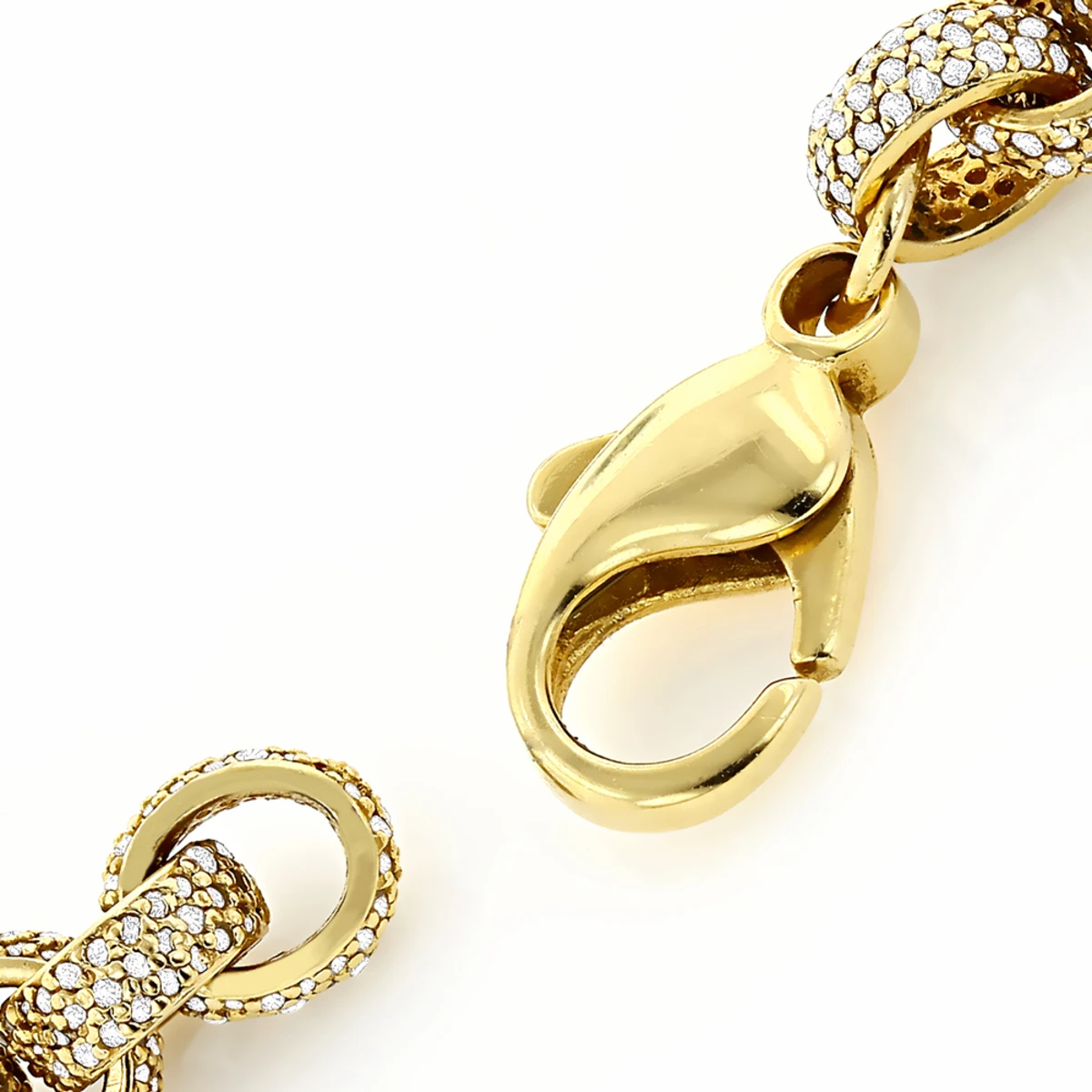 Hip Hop 14K Yellow Gold Cable Chain Eternity Diamond Necklace For Men 40.25ct 4 Hip Hop 14K Yellow Gold Cable Chain Eternity Diamond Necklace For Men 40.25ct - Image 2