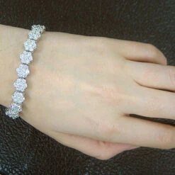 14K White Gold Cluster Designer Diamond Bracelet 15.40ct 7 14K White Gold Cluster Designer Diamond Bracelet 15.40ct -H'Hen Sale Store 14k gold cluster designer diamond bracelet 1540ct p 5988bod