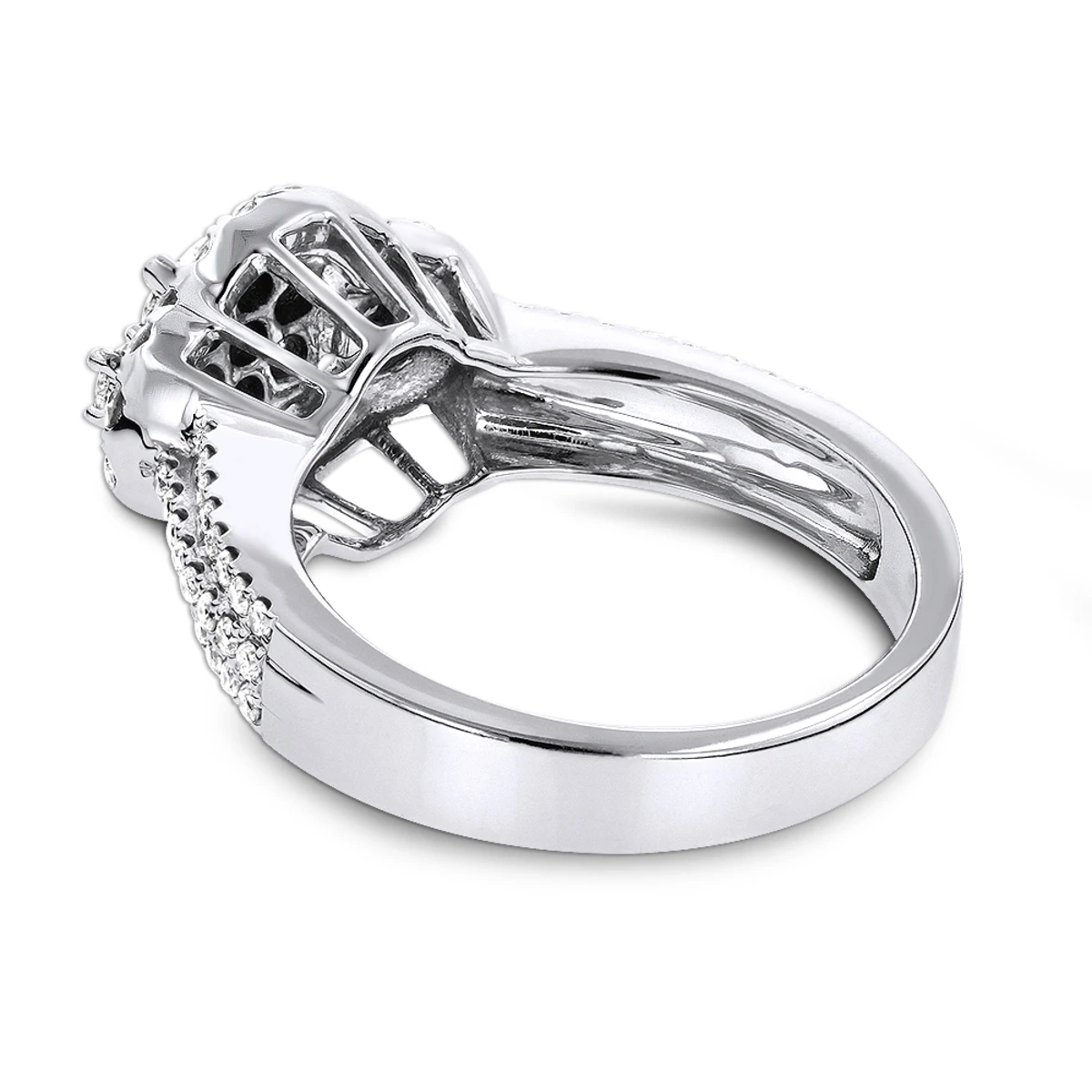 14K White Gold Cluster Diamond Ring 1.23ct 6 14K White Gold Cluster Diamond Ring 1.23ct - Image 4