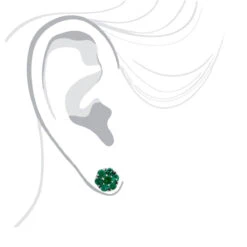 14K White Gold Cluster Emerald Stud Earrings 4ct -H'Hen Sale Store 14k gold cluster emerald stud earrings 400ct p 5963 bodwh