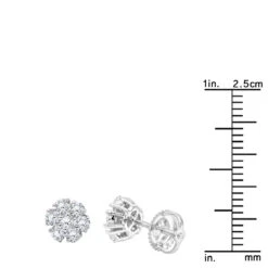 14K White Gold Cluster Flower Diamond Stud Earrings For Women 0.75ct By Luxurman 13 14K White Gold Cluster Flower Diamond Stud Earrings For Women 0.75ct By Luxurman -H'Hen Sale Store 14k gold cluster flower diamond stud earrings for women 075ct by luxurman rulerwh