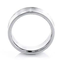 14K White Gold Concave Men's Wedding Band 6mm -H'Hen Sale Store 14k gold concave mens wedding band 4