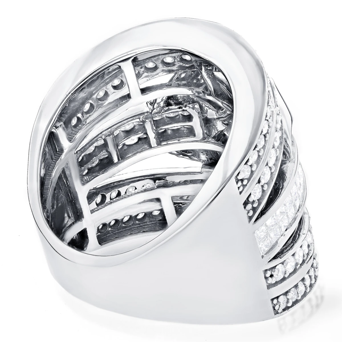 14K White Gold Criss Cross Diamond Ring 2.20ct 6 14K White Gold Criss Cross Diamond Ring 2.20ct - Image 4