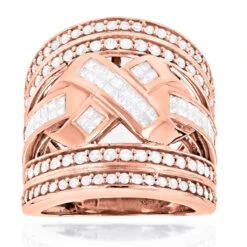 14K White Gold Criss Cross Diamond Ring 2.20ct 9 14K White Gold Criss Cross Diamond Ring 2.20ct -H'Hen Sale Store 14k gold criss cross diamond ring 220ct p 7230 ro