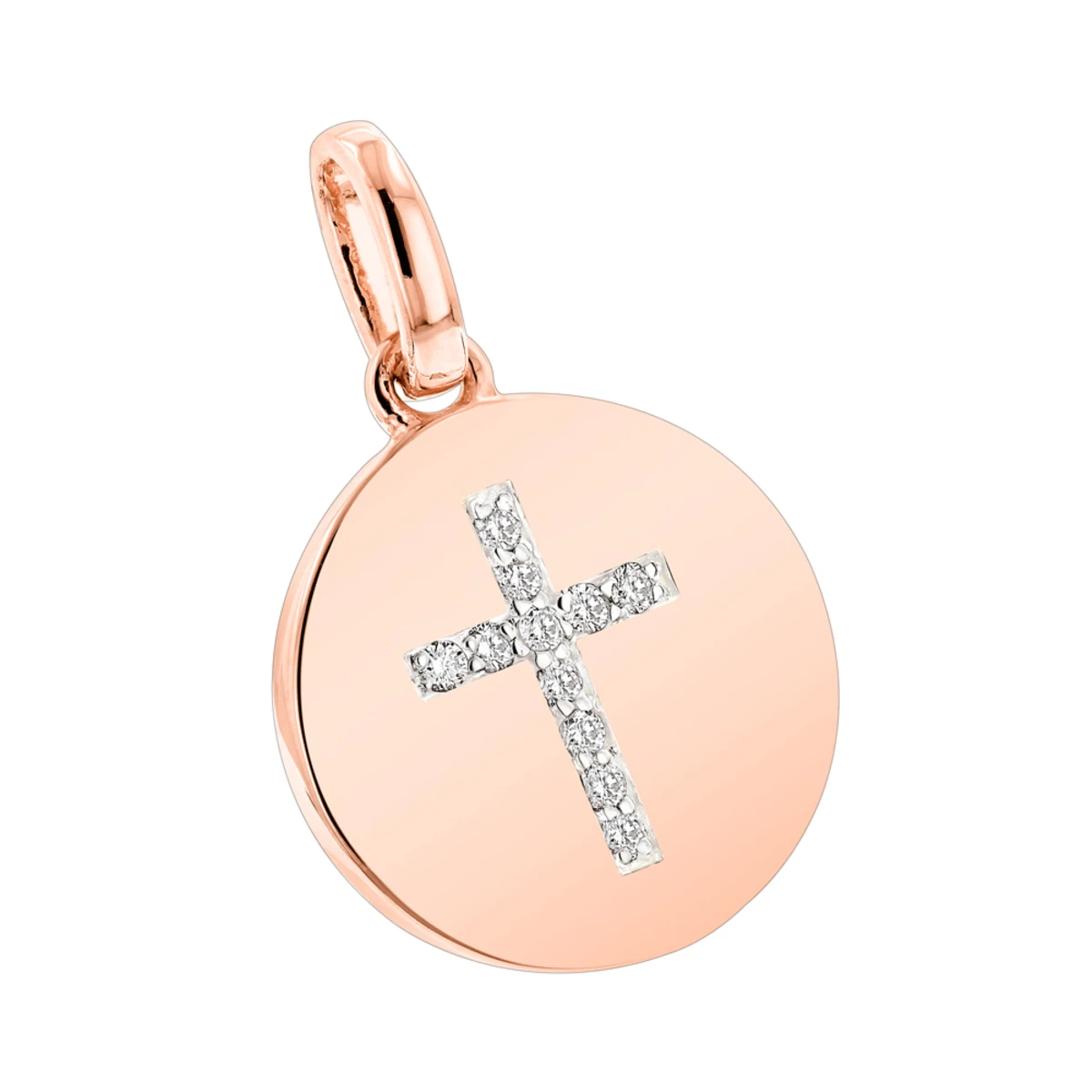 14K Yellow Gold Cross In A Circle Diamond Pendant 0.11ct 5 14K Yellow Gold Cross In A Circle Diamond Pendant 0.11ct - Image 3