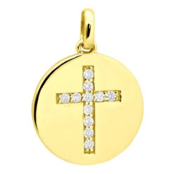 14K White Gold Cross In A Circle Diamond Pendant 0.33ct -H'Hen Sale Store 14k gold cross in a circle diamond pendant 033ct p 27295 yellow