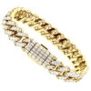 14K Yellow Gold Cuban Link Diamond Bracelet For Men 12mm 1/2in 24.5ct -H'Hen Sale Store 14k gold cuban link diamond bracelet for men 12mm 1 2in 24 5ct yellow