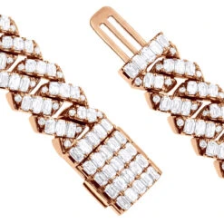 14K Yellow Gold Cuban Link Diamond Bracelet For Men 12mm 1/2in 24.5ct 17 14K Yellow Gold Cuban Link Diamond Bracelet For Men 12mm 1/2in 24.5ct -H'Hen Sale Store 14k gold cuban link diamond bracelet for men 12mm 12in 245ct 804085 clasp rose