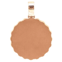 14K Yellow Gold Customizable Picture Frame Diamond Medallion Pendant 2.5Ct -H'Hen Sale Store 14k gold customizable picture frame diamond medallion pendant 25ct 804053 backro