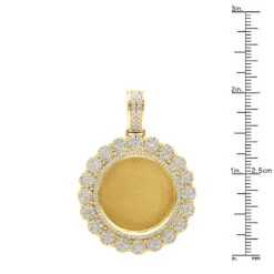 14K Yellow Gold Customizable Picture Frame Diamond Medallion Pendant 2.5Ct -H'Hen Sale Store 14k gold customizable picture frame diamond medallion pendant 25ct 804053 rulerye