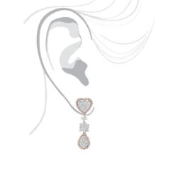 14K White Gold Dangle Diamond Heart Earrings 3ct By LUXURMAN 16 14K White Gold Dangle Diamond Heart Earrings 3ct By LUXURMAN -H'Hen Sale Store 14k gold dangle diamond heart earrings 3ct by luxurman body rose