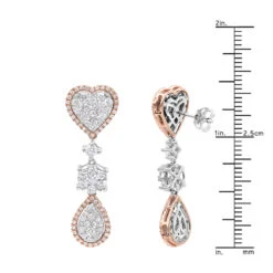 14K White Gold Dangle Diamond Heart Earrings 3ct By LUXURMAN 18 14K White Gold Dangle Diamond Heart Earrings 3ct By LUXURMAN -H'Hen Sale Store 14k gold dangle diamond heart earrings 3ct by luxurman ruler rose