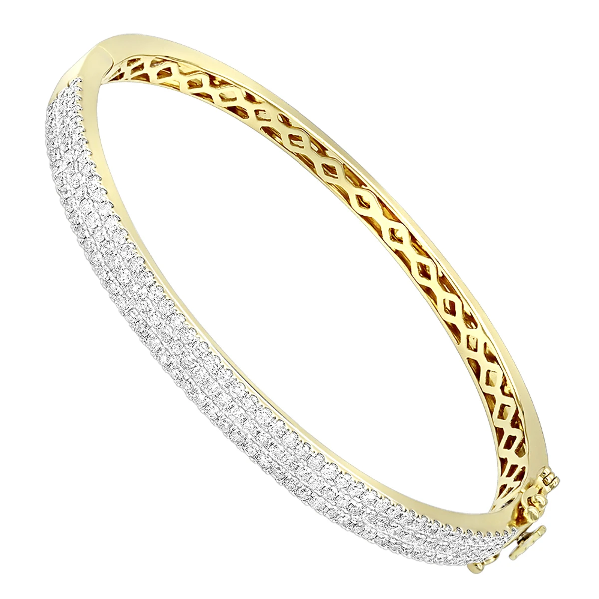 14K Yellow Gold Designer 2 Carat Diamond Bangle Bracelet For Women By Luxurman 3 14K Yellow Gold Designer 2 Carat Diamond Bangle Bracelet For Women By Luxurman
