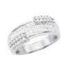 14K White Gold Designer Diamond Band Princess & Round 1.51ct