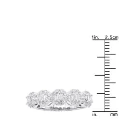 14K White Gold Designer Diamond Cluster Band 0.89ct -H'Hen Sale Store 14k gold designer diamond cluster band 089ct p 6094 rulerwh