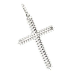 14K White Gold Designer Diamond Cross Pendant 0.42ct -H'Hen Sale Store 14k gold designer diamond cross pendant 042ct p 6554 backwh