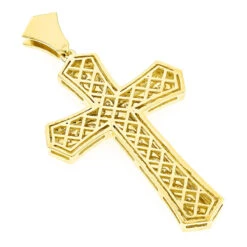 14K Yellow Gold Designer Diamond Cross Pendant For Men By Luxurman 2.5ct 11 14K Yellow Gold Designer Diamond Cross Pendant For Men By Luxurman 2.5ct -H'Hen Sale Store 14k gold designer diamond cross pendant for men by luxurman 27ct backye