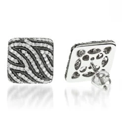 14K White Gold Designer Diamond Earrings 0.77ct