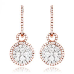 14K Yellow Gold Designer Diamond Earrings 2.04ct Clusters 9 14K Yellow Gold Designer Diamond Earrings 2.04ct Clusters -H'Hen Sale Store 14k gold designer diamond earrings 204ct clusters ro