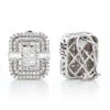 14K White Gold Designer Diamond Earrings Multi-Tier 2.48ct