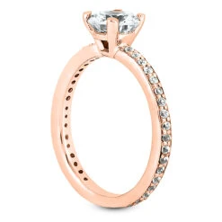 14K White Gold Handmade Diamond Engagement Ring 0.84ct -H'Hen Sale Store 14k gold designer diamond engagement ring 084ct p 26271 back rose 20220426