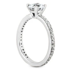 14K White Gold Handmade Diamond Engagement Ring 0.84ct -H'Hen Sale Store 14k gold designer diamond engagement ring 084ct p 26271 back white 20220426