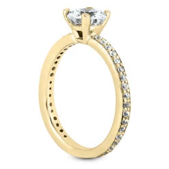 14K White Gold Handmade Diamond Engagement Ring 0.84ct -H'Hen Sale Store 14k gold designer diamond engagement ring 084ct p 26271 back yellow 20220426