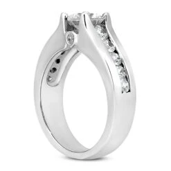 14K White Gold Designer Diamond Engagement Ring 0.88ct 14 14K White Gold Designer Diamond Engagement Ring 0.88ct -H'Hen Sale Store 14k gold designer diamond engagement ring 088ct p 25927 back white 20220426