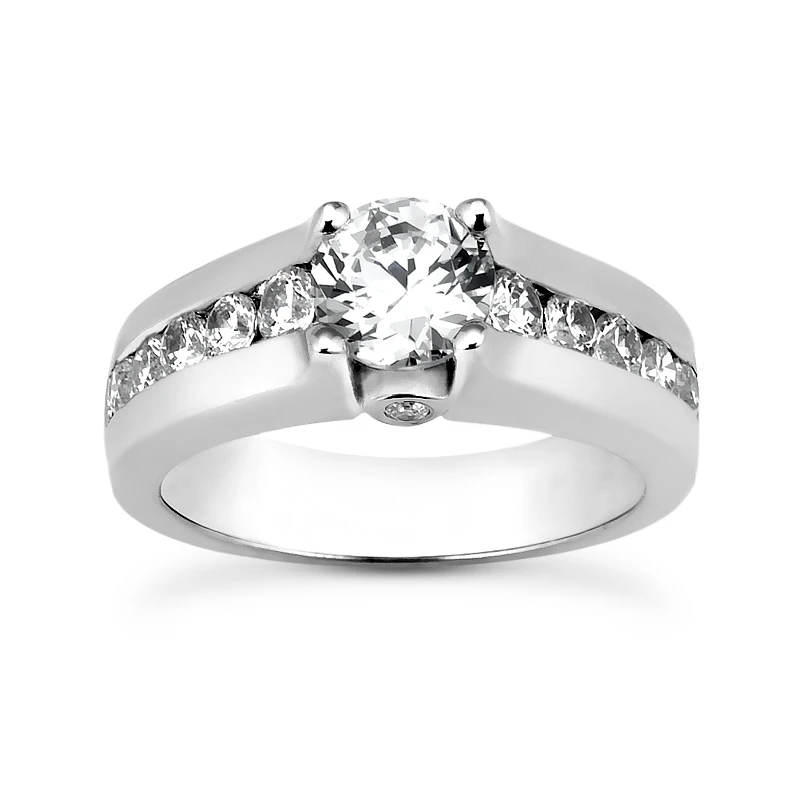 14K White Gold Designer Diamond Engagement Ring 0.88ct 3 14K White Gold Designer Diamond Engagement Ring 0.88ct