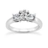 14K White Gold 3 Stone Round Diamond Engagement Ring 0.90ct