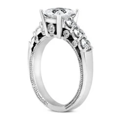 14K White Gold Designer Diamond Engagement Ring 0.99ct 2.6mm 14 14K White Gold Designer Diamond Engagement Ring 0.99ct 2.6mm -H'Hen Sale Store 14k gold designer diamond engagement ring 099ct p 26903 back white 20220426