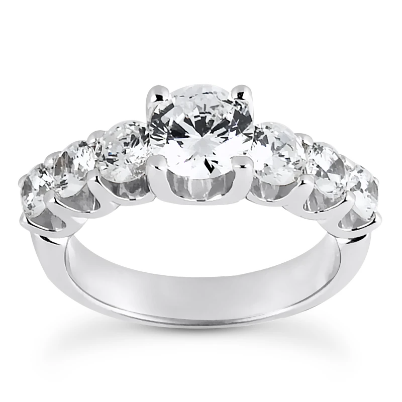 14K White Gold Designer Diamond Engagement Ring 1.45ct 3 14K White Gold Designer Diamond Engagement Ring 1.45ct