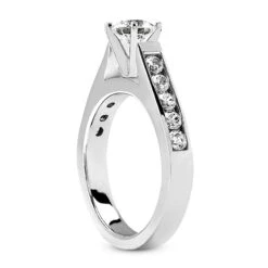 14K White Gold Prong And Channel Set Diamond Engagement Ring 1ct -H'Hen Sale Store 14k gold designer diamond engagement ring 1ct p 25936 back white 20220426