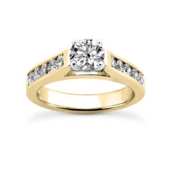 14K White Gold Prong And Channel Set Diamond Engagement Ring 1ct -H'Hen Sale Store 14k gold designer diamond engagement ring 1ct p 25936 yellow 20220426