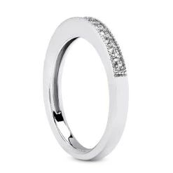 14K White Gold Milgrain Diamond Engagement Ring Band 0.15ct -H'Hen Sale Store 14k gold designer diamond engagement ring band 015ct p 26220 back white 20220426